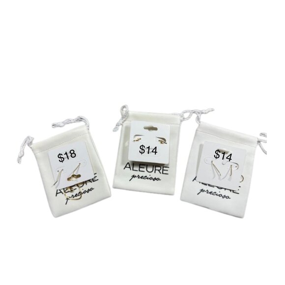 3-Pair Gold Tone Earrings Set – Hearts & Hoops - Picture 2 of 8